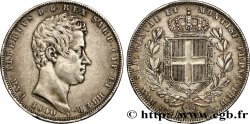 ITALY - KINGDOM OF SARDINIA 5 Lire Charles Albert 1840 Gênes
