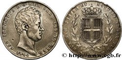 ITALIE - ROYAUME DE SARDAIGNE 5 Lire Charles Albert 1844 Gênes TTB 