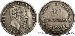 ITALIA 20 Centesimi Victor Emmanuel II 1863 Milan