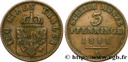 GERMANY - PRUSSIA 3 Pfenninge Royaume de Prusse écu à l’aigle 1868 Berlin AU 