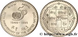 NEPAL 1 Rupee 50e anniversaire de l’ONU : emblème / colombe et logo 1995  FDC 