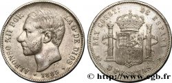 ESPAGNE 5 Pesetas Alphonse XII 1885 Madrid