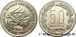 ÉTATS DE L AFRIQUE ÉQUATORIALE Essai de 50 Francs antilopes 1961 