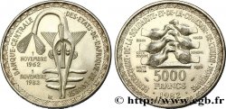 ESTADOS DE ÁFRICA DEL OESTE 5000 Francs masque 20e anniversaire de l’Union Monétaire 1982 
