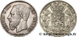 BELGIQUE 5 Francs Léopold II 1870 