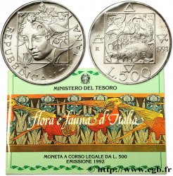 ITALIEN 500 Lire Faune et flore d’Italie 2e émission 1992 Rome - R ST 