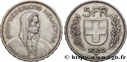 SWITZERLAND 5 Francs Berger des alpes 1932 Berne XF 
