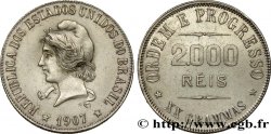 BRÉSIL 2000 Reis 1907  TTB+ 
