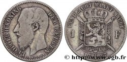 BELGIUM 1 Franc Léopold II légende flamande 1887  VF 