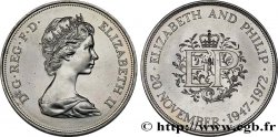 ROYAUME-UNI 25 New Pence (1 Crown) 25e anniversaire de mariage d’Elisabeth II 1972 