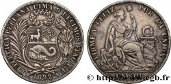 PERU 1 Sol “Liberté” assise 1892 Lima XF 