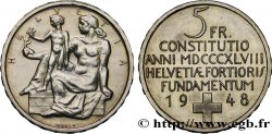SWITZERLAND 5 Francs centenaire de la constitution suisse 1948 Berne AU 