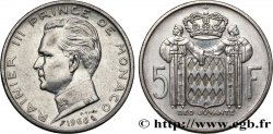 MONACO 5 Francs Prince Rainier III 1966 Paris AU 