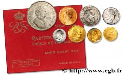 MONACO série FDC des 25 ans de règne de Rainier III (10 et 20 Centimes, 1/2, 1, 5, 10 et 50 Francs) 1974 Paris