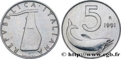 ITALIE 5 Lire gouvernail / dauphin 1991 Rome - R FDC 