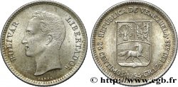 VENEZUELA 25 Centimos emblème / Simon Bolivar 1954 Philadelphie AU 