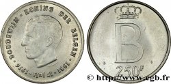 BELGIQUE 250 Francs jubilé d’argent du roi Baudouin légende flamande 1976 Bruxelles