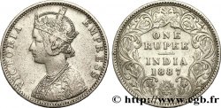 BRITISCH-INDIEN 1 Roupie Victoria 1887  Bombay fSS/SS 