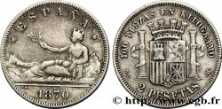 SPAIN 2 Pesetas “ESPAÑA” allongée 1870 Madrid VF 