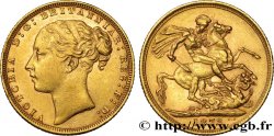 ROYAUME-UNI 1 Souverain (Sovereign) Victoria / Saint Georges 1872 Londres TTB 