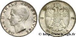 YUGOSLAVIA 20 Dinara Pierre II 1938 Belgrade XF 