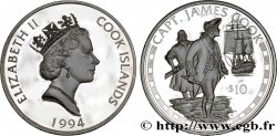 ÎLES COOK  10 Dollars Proof capitaine Cook 1994 