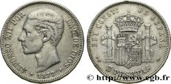 SPAIN 5 Pesetas Alphonse XII  1877 Madrid XF 
