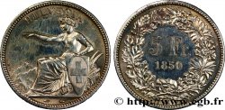 SUISSE 5 Francs Helvetia assise 1850 Paris SUP 