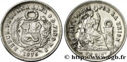 PERU 1 Dinero emblème / “Liberté” 1875 Lima VZ 