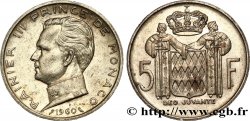 MONACO 5 Francs Rainier III 1960 Paris AU 