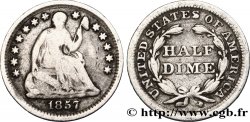 ÉTATS-UNIS D AMÉRIQUE 1/2 Dime (5 Cents) Liberté assise 1857 Philadelphie