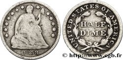 ESTADOS UNIDOS DE AMÉRICA 1/2 Dime (5 Cents) Liberté assise 1858 Philadelphie