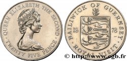 GUERNSEY 25 Pence Visite Royale 1978  AU 