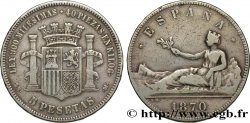 SPAIN 5 Pesetas 1870 Madrid VF/XF 