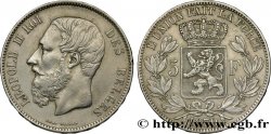 BELGIQUE 5 Francs Léopold II 1870 