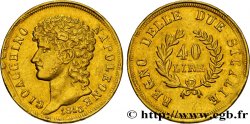 ITALIE - ROYAUME DE NAPLES - JOACHIM MURAT 40 Lire or, rameaux longs 1813 Naples TTB 