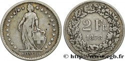 SWITZERLAND 2 Francs Helvetia 1878 Berne XF 