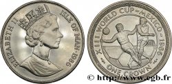 ISLE OF MAN 1 Crown Elisabeth II / coupe du Monde de Football de Mexico, deux joueurs 1986  MS 