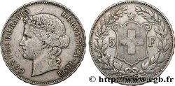 SUISSE 5 Francs Helvetia 1892 Berne TTB 