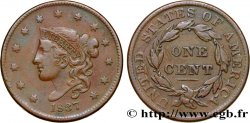 ÉTATS-UNIS D&nbsp;AMÉRIQUE 1 Cent Liberté “Matron Head” modifié 1837  TTB 