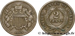 ÉTATS-UNIS D AMÉRIQUE 2 Cents Bouclier 1865 Philadelphie