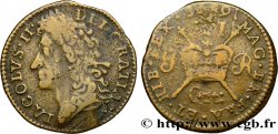 IRLANDE 1 Shilling Jacques II frappée pour le mois d’octobre 1689  TB 