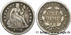 ÉTATS-UNIS D AMÉRIQUE 1 Dime (10 Cents) Liberté assise 1858 Philadelphie