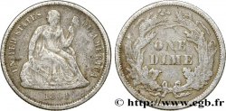 ÉTATS-UNIS D AMÉRIQUE 1 Dime (10 Cents) Liberté assise 1861 Philadelphie