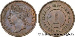 MALAISIE - ÉTABLISSEMENTS DES DÉTROITS 1 Cent Straits Settlements Victoria 1872 Heaton - H TTB+ 