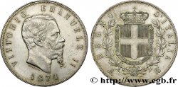 ITALIE 5 Lire Victor Emmanuel II 1874 Milan SUP 