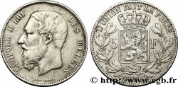 BELGIQUE 5 Francs Léopold II 1870 