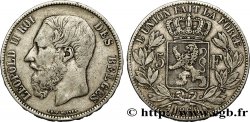 BELGIQUE 5 Francs Léopold II  1868 