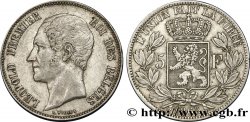 BELGIUM 5 Francs Léopold Ier tête nue 1865  XF 
