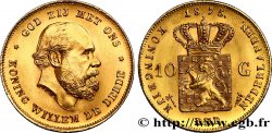 PAYS-BAS 10 Gulden Guillaume III, 1e type 1875 Utrecht SPL 